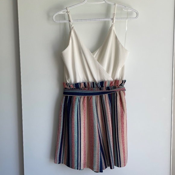 As U Wish Women's White and Multicolour Romper - Size Medium - Picture 2 of 7